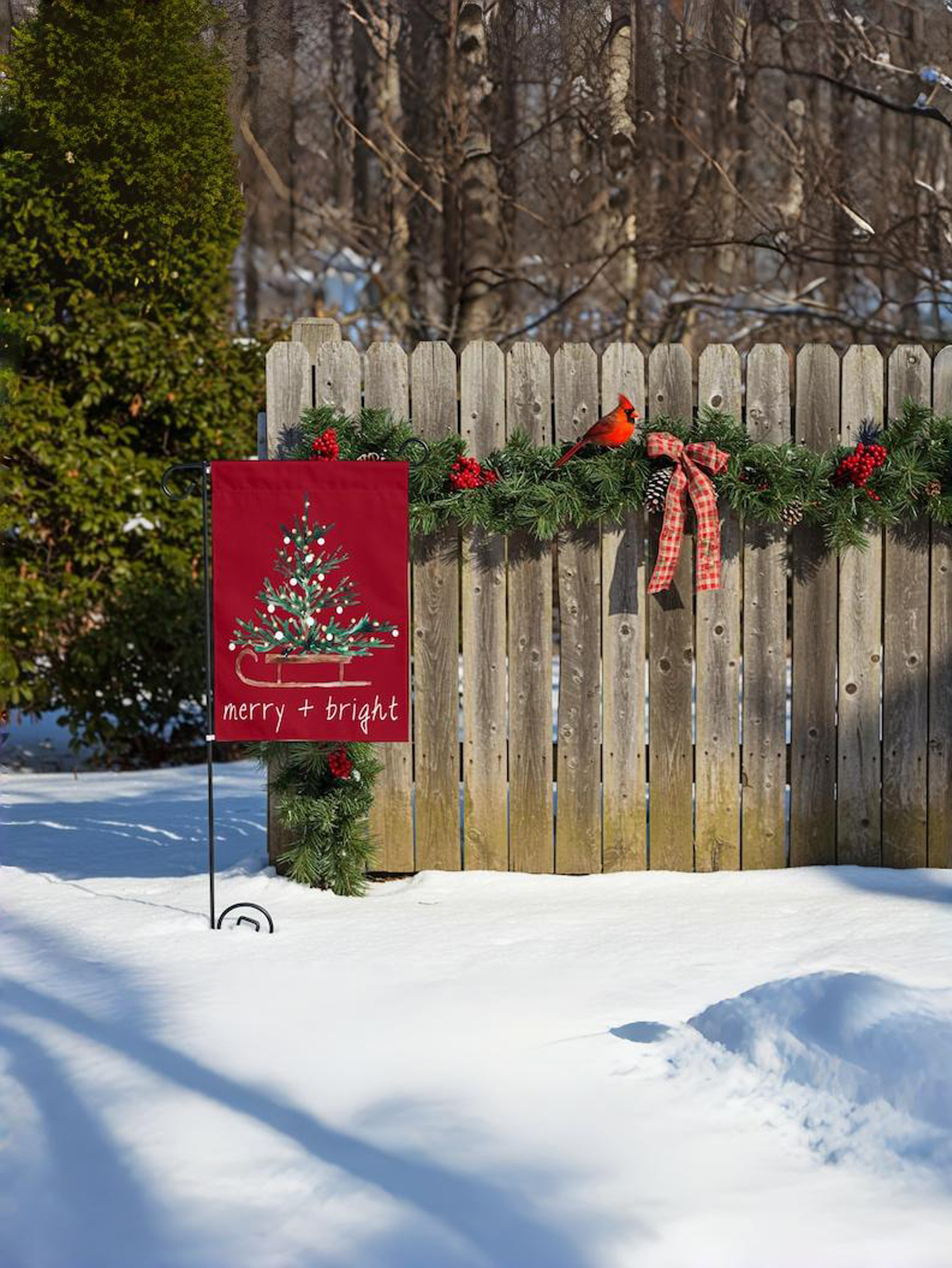 Personalized Christmas Garden Flag Outdoor(Not lnclude Flagpole)